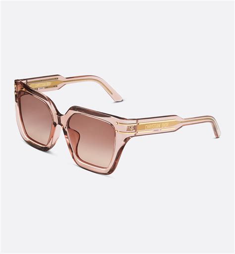 DiorSignature S10F Transparent Pink Square Sunglasses .